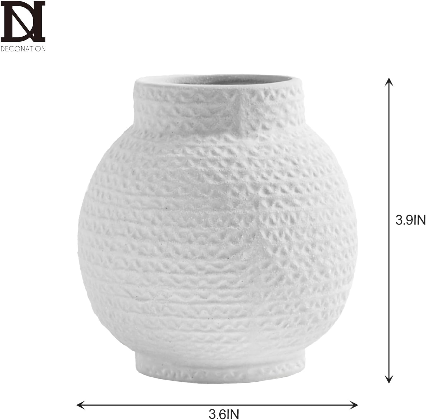3.9 Inch White Ceramic Decorative Flower Vases
