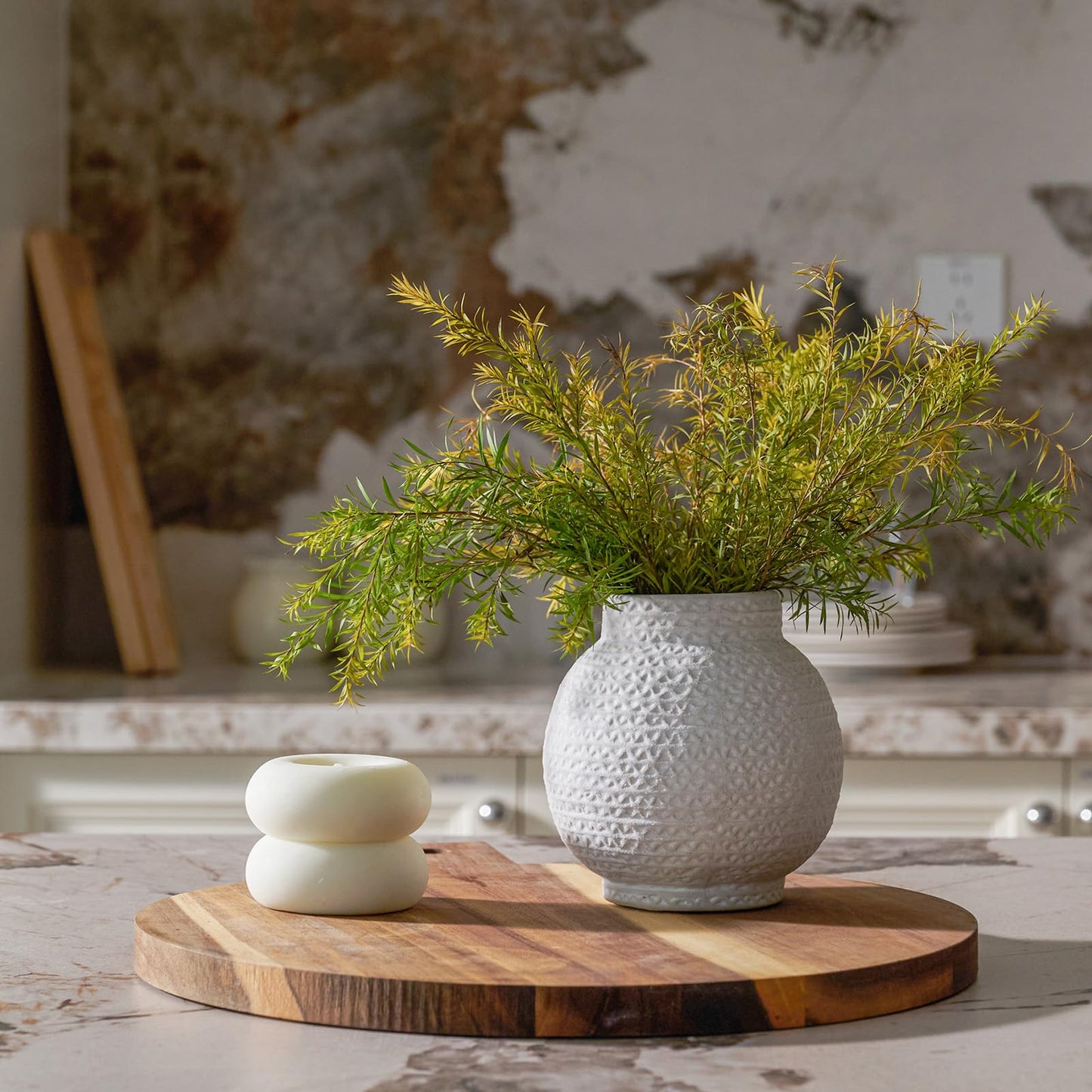 3.9 Inch White Ceramic Decorative Flower Vases