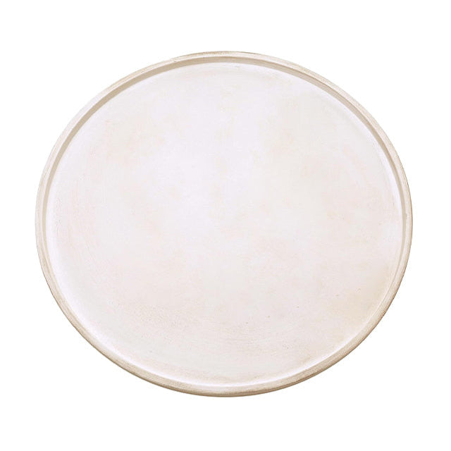 15 Inch White Wood Decorative Round Trays
