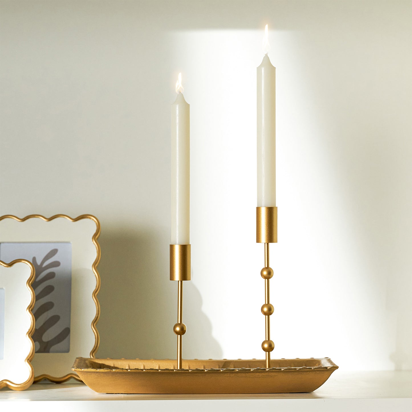 11.61x5.31x1.30in Wood Gold Rectangular Decorative Tray