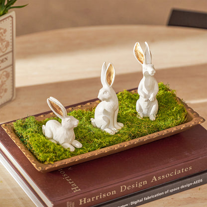 11.61x5.31x1.30in Wood Gold Rectangular Decorative Tray