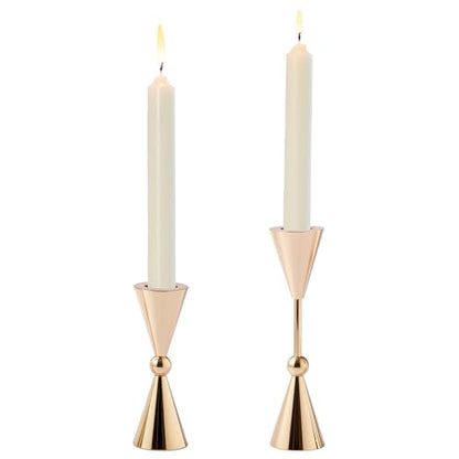 Gold Taper Candle Holders Set of 2