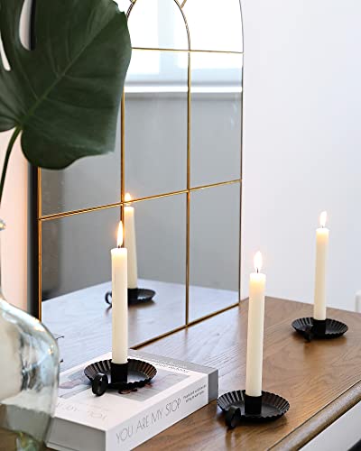 Black Metal Candle Holders Set of 3 for Taper Candlesticks