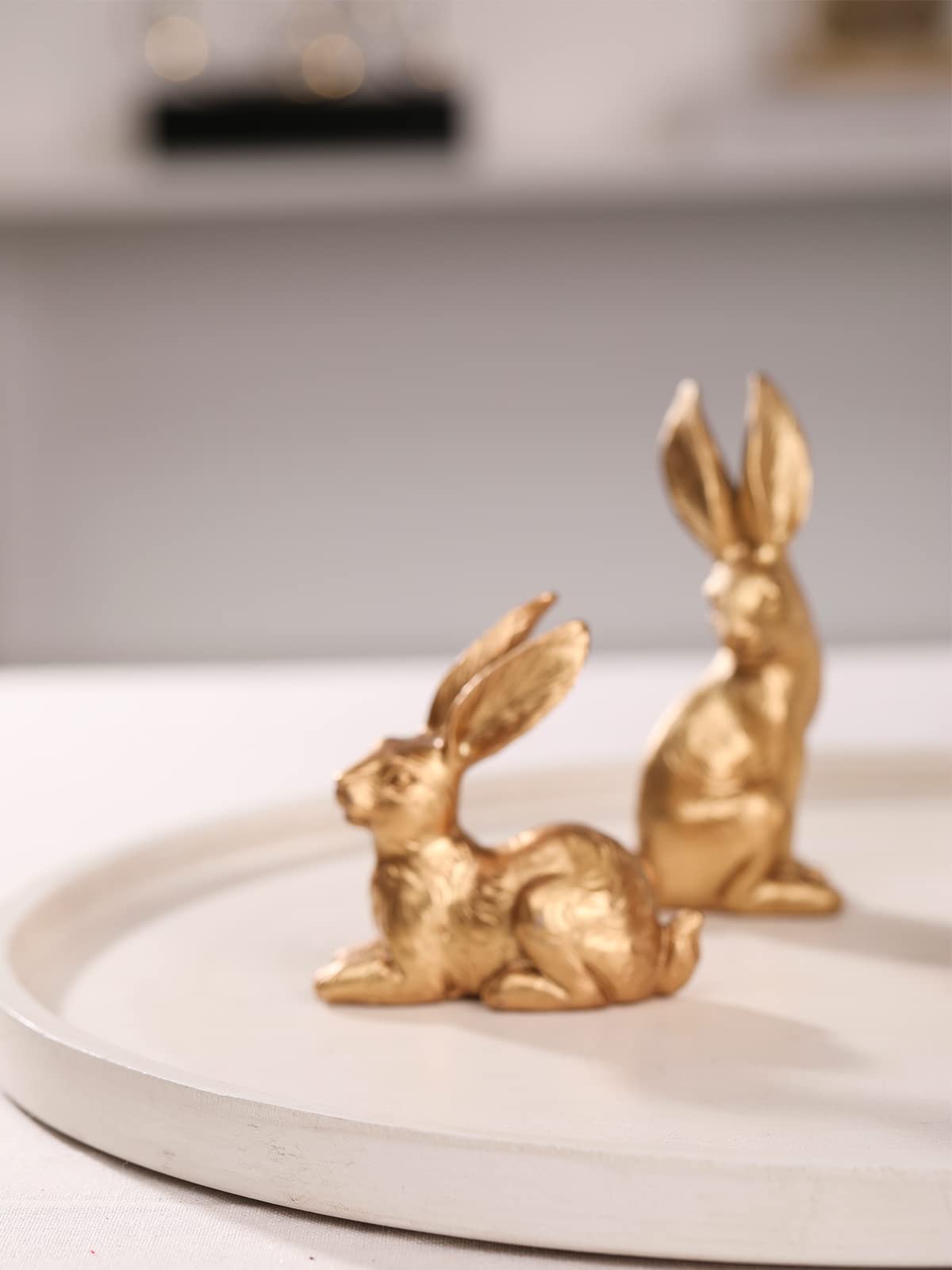 15 Inch White Wood Decorative Round Trays