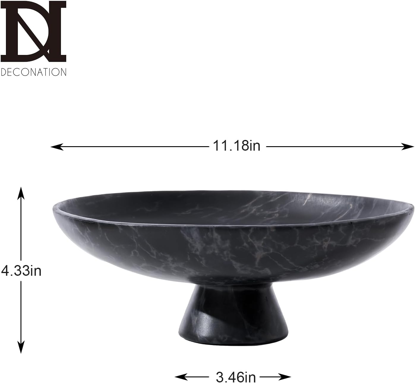 11.2 Inch Black Resin Decorative Fruit Bowl