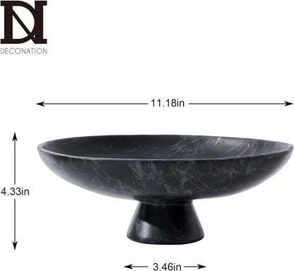 11.2 Inch Black Resin Decorative Fruit Bowl