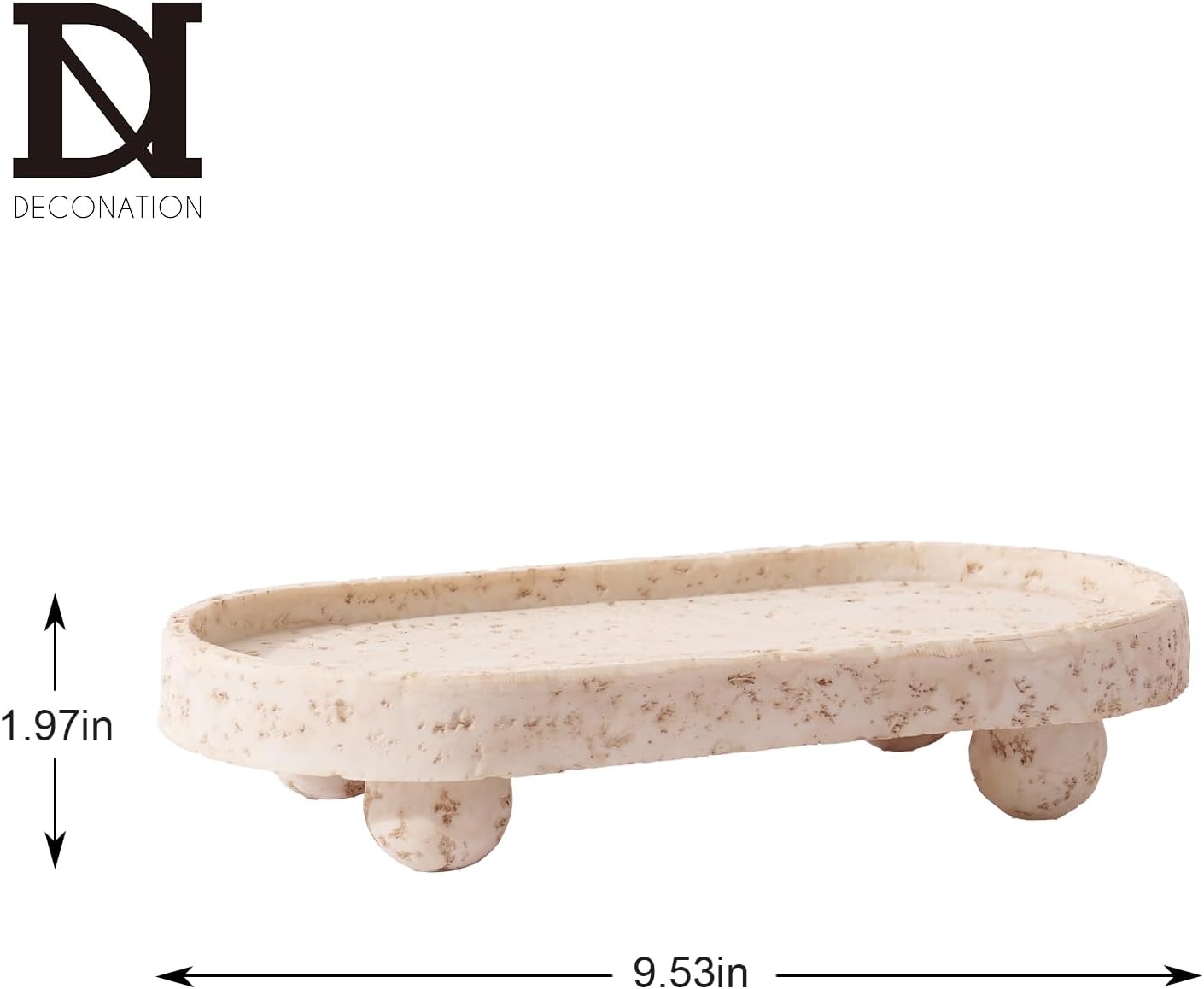 9.53x1.97 Inch Resin Oval Tray with 4 Footed