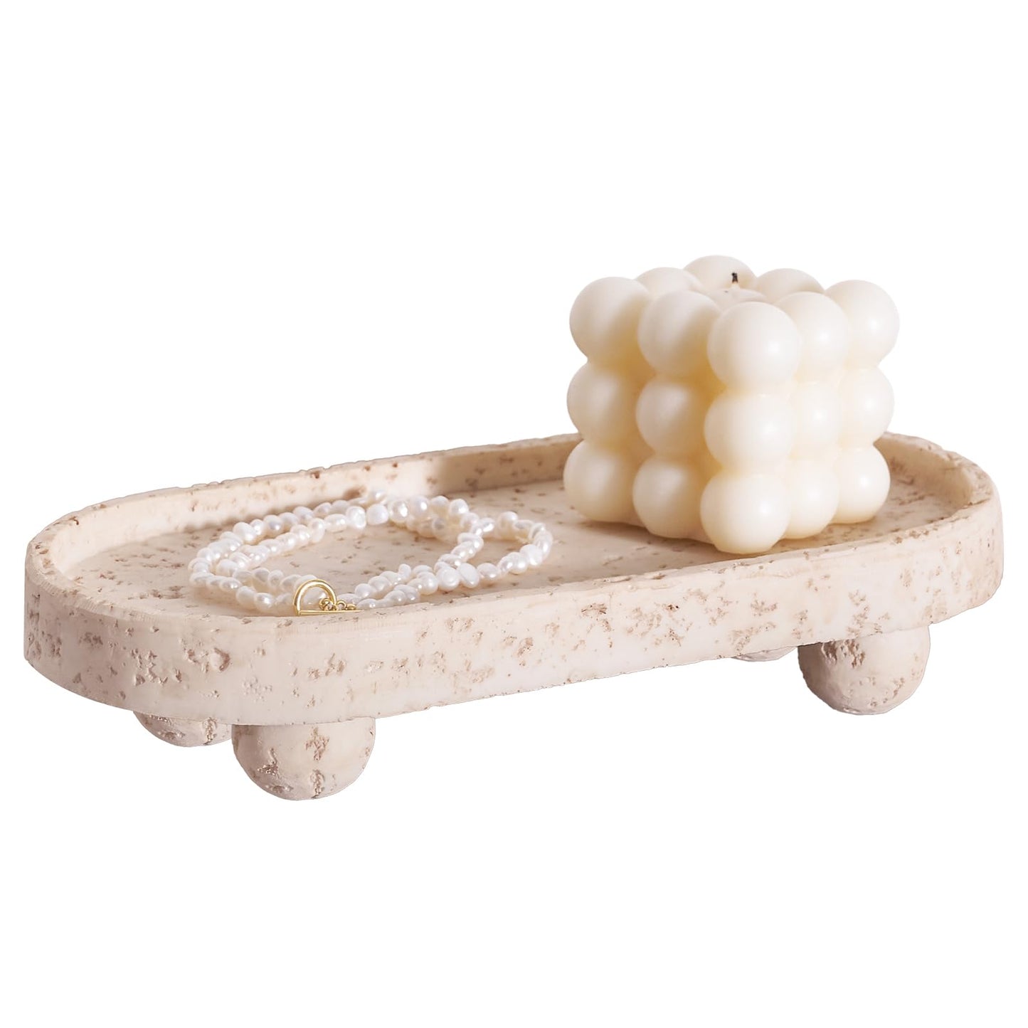 9.53x1.97 Inch Resin Oval Tray with 4 Footed