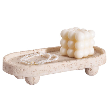 9.53x1.97 Inch Resin Oval Tray with 4 Footed