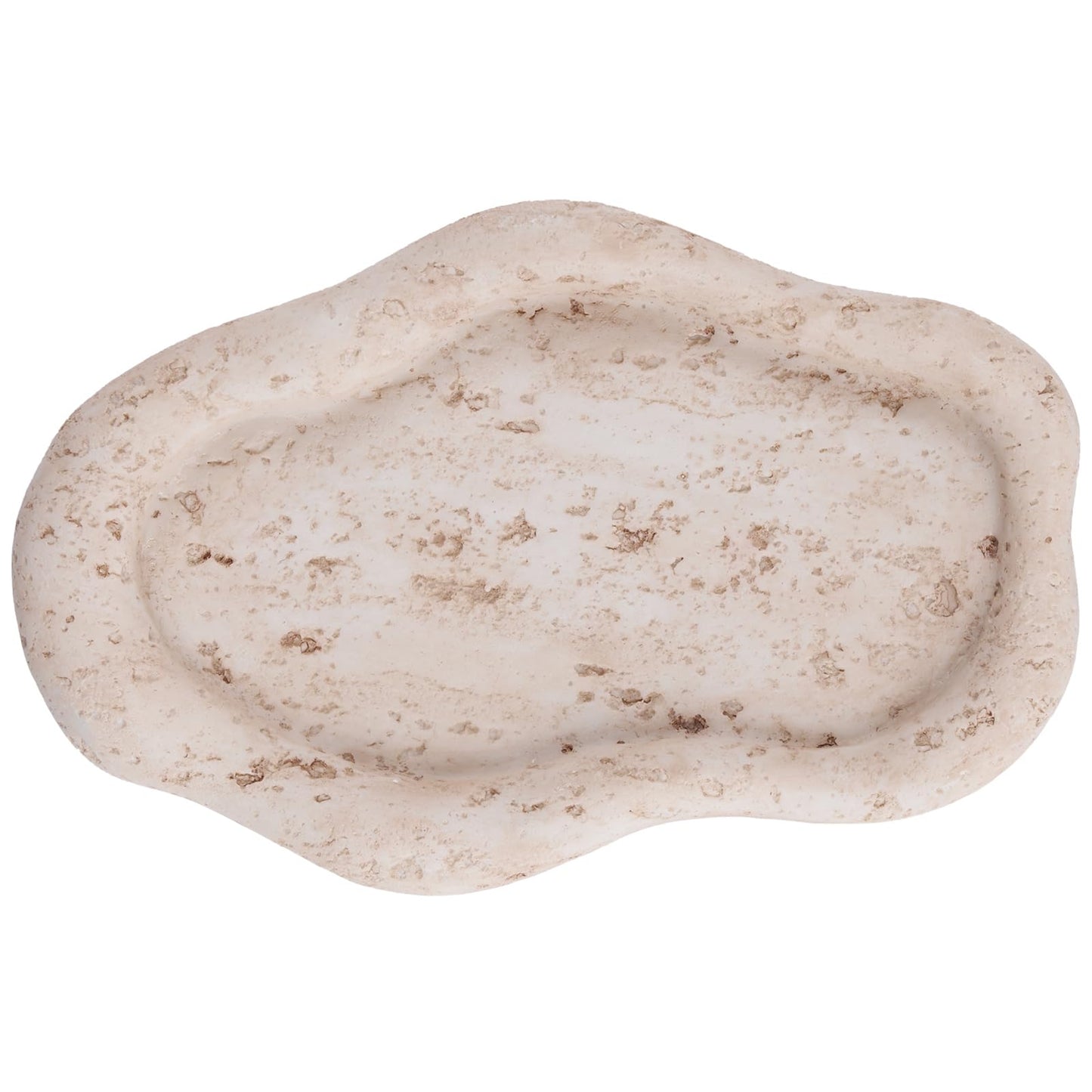 Cloud-Shaped Resin Beige Travertine Decorative Tray