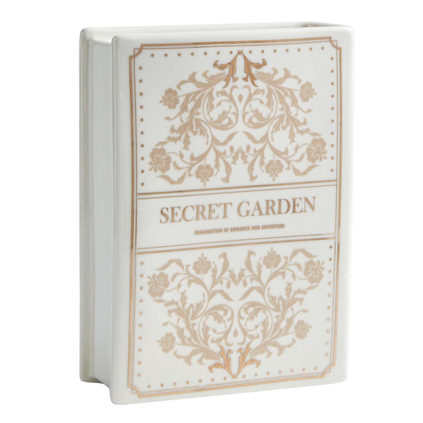White Ceramic Decorative Book Vase