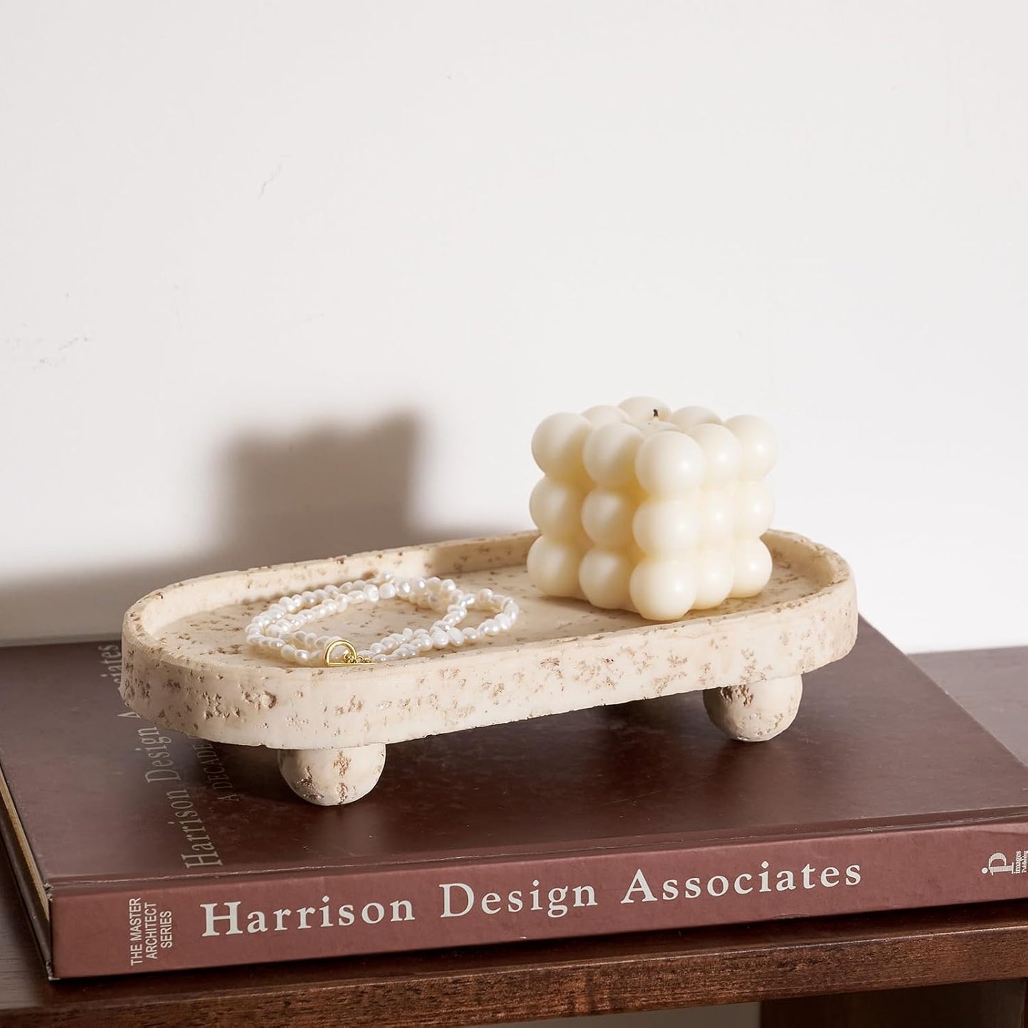 9.53x1.97 Inch Resin Oval Tray with 4 Footed