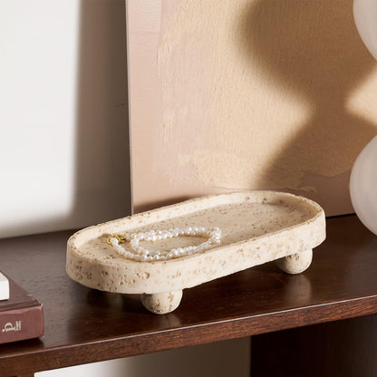 9.53x1.97 Inch Resin Oval Tray with 4 Footed