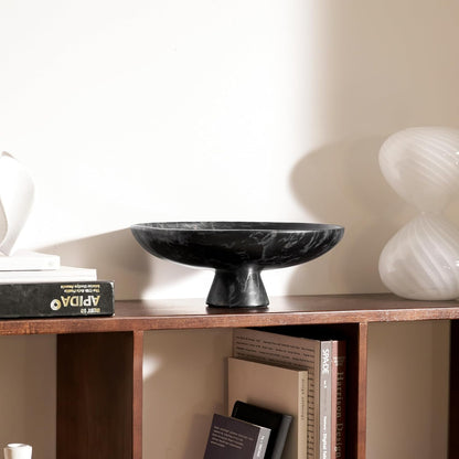 11.2 Inch Black Resin Decorative Fruit Bowl