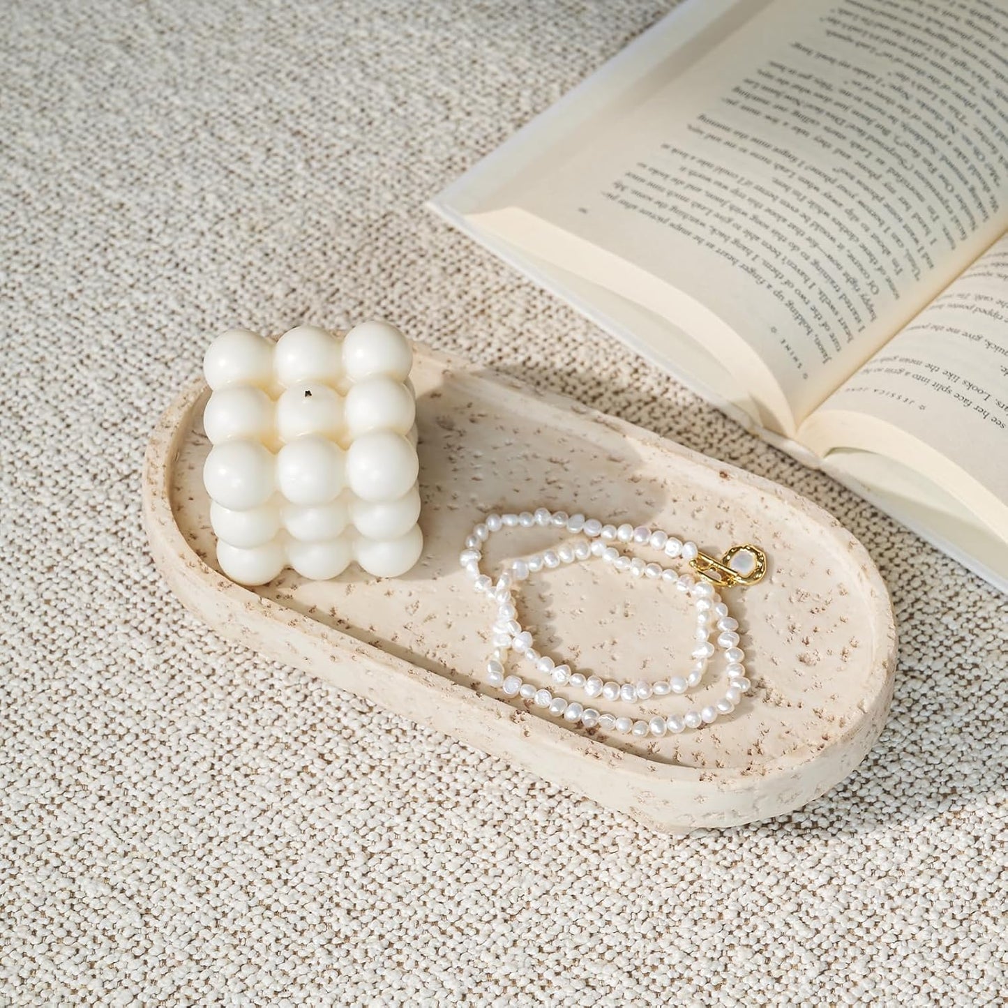9.53x1.97 Inch Resin Oval Tray with 4 Footed