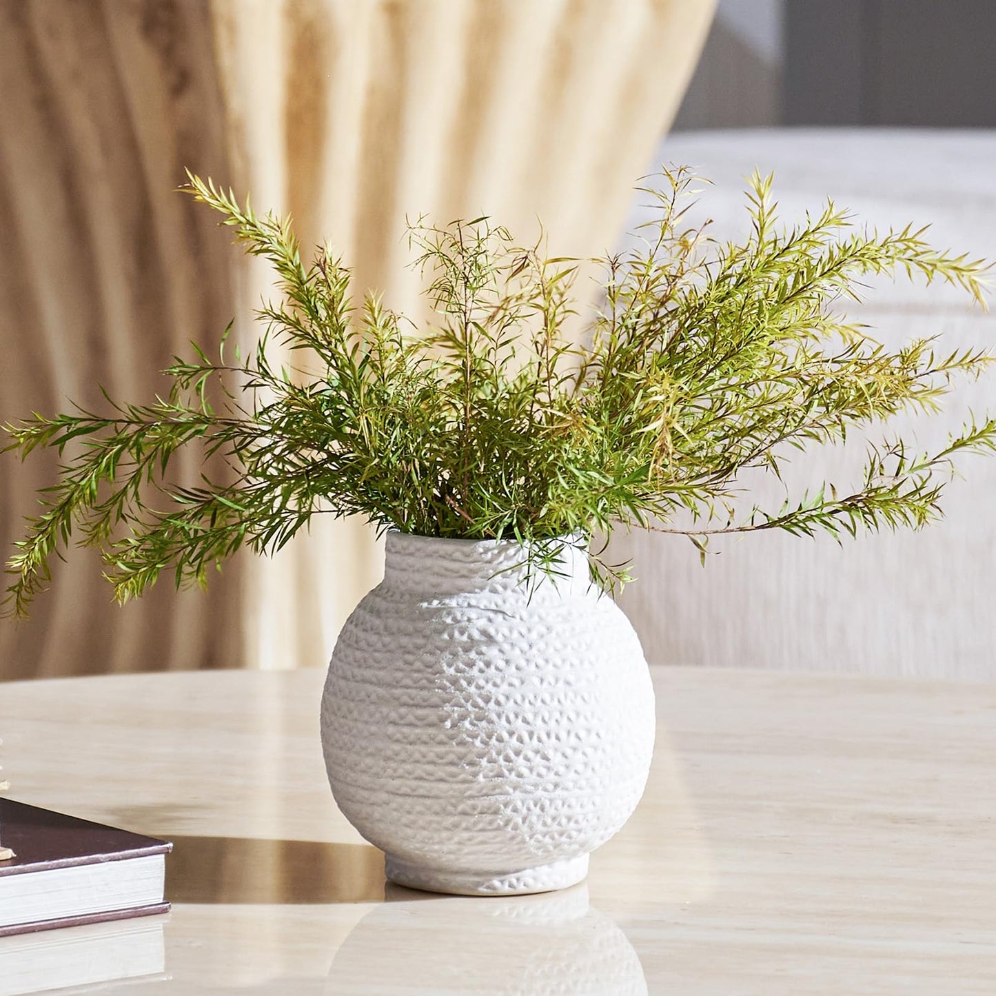 3.9 Inch White Ceramic Decorative Flower Vases